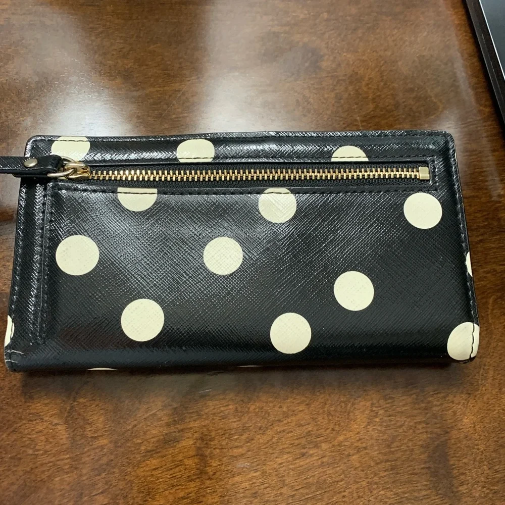 Kate Spade Wallet Black and Polka Dot - Picture 2 of 4